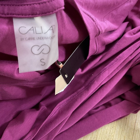 CALIA Carrie Underwood Tie Front Athletic Tee Womens Small Fuchsia Pink New - Picture 6 of 7